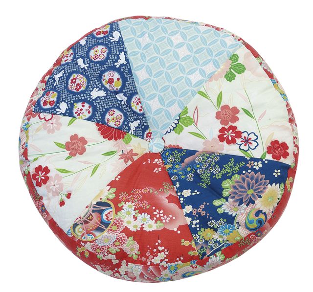 Kimono Cushion patchwork round stuffed S